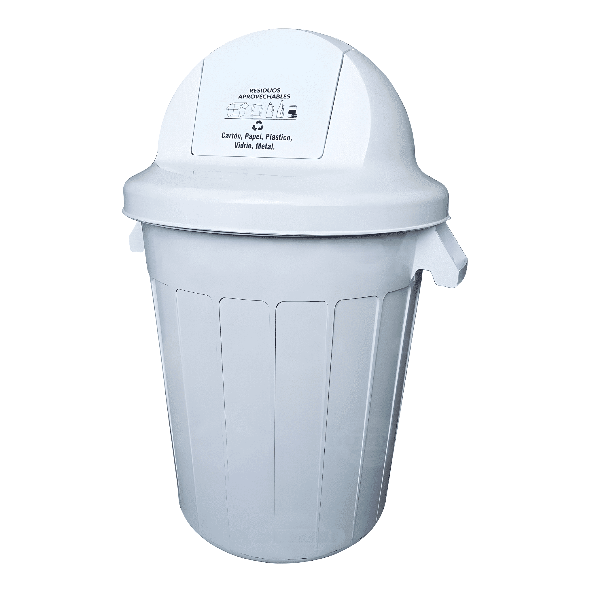 Tanque 120L Cúpula Colplast transparente con tapa hermética y cuatro ruedas