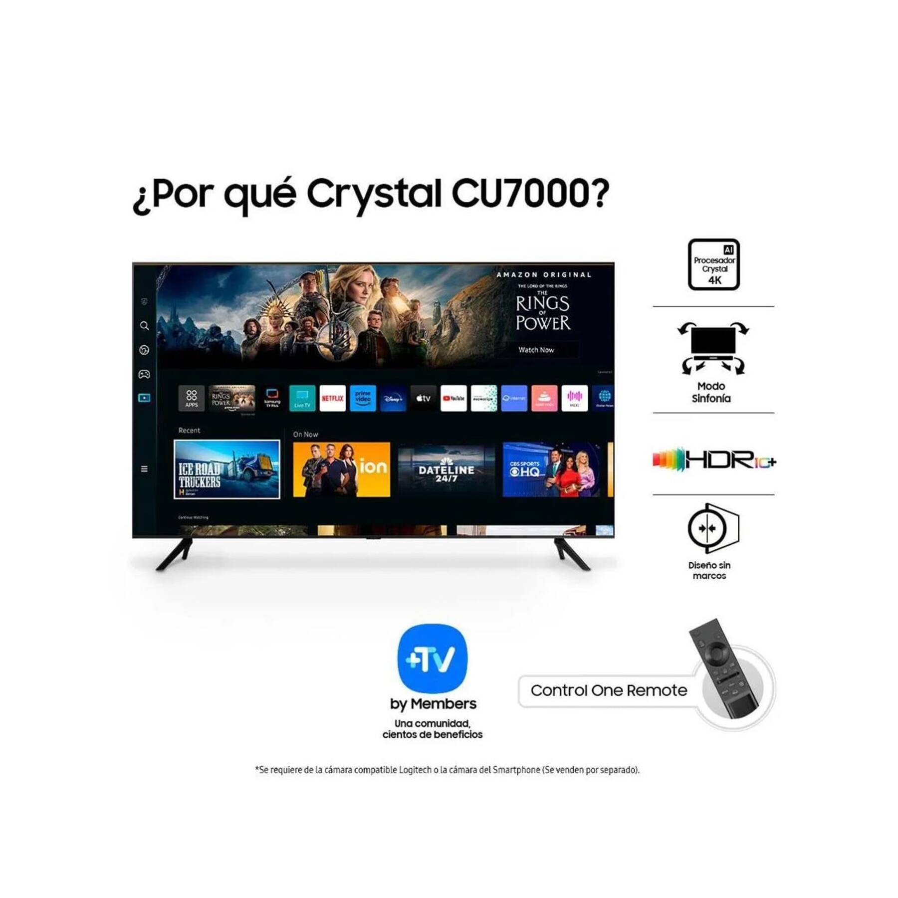 Televisor Samsung 43 Pulgadas 4K Smart TV CU7000 UHD - Imagen 2