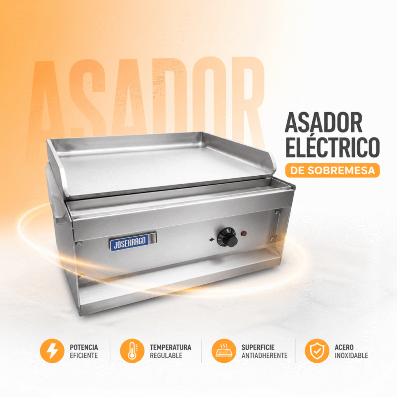 Asador plancha eléctrico de sobremesa Joserrago M-3E 1.600 W hierro fundido