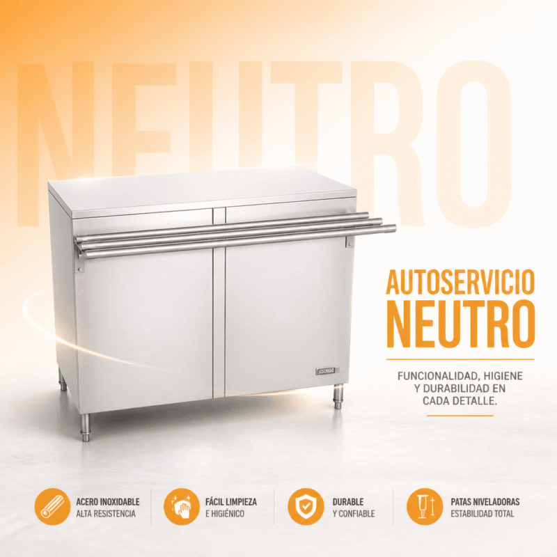 Autoservicio neutro Joserrago M-748 acero inoxidable 304 con pasabandejas