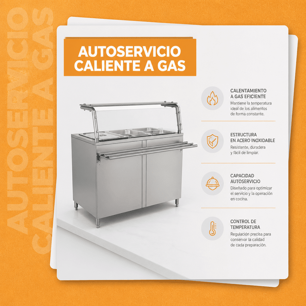 Autoservicio caliente a gas 30.000 BTU Joserrago M-769 acero inoxidable - Imagen 4