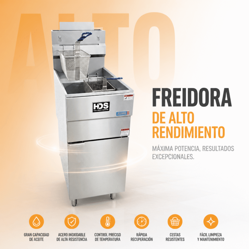 Freidora industrial a gas 26 L Joserrago M-FGH-90 90.000 BTU alto rendimiento