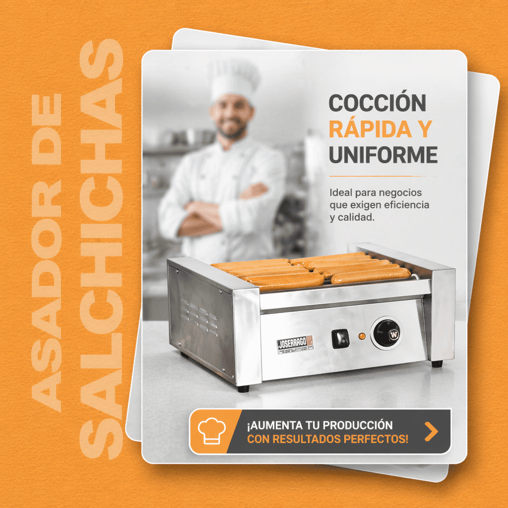Asador de salchichas rotatorio Joserrago M-RG7 7 rodillos 12 salchichas - Imagen 4