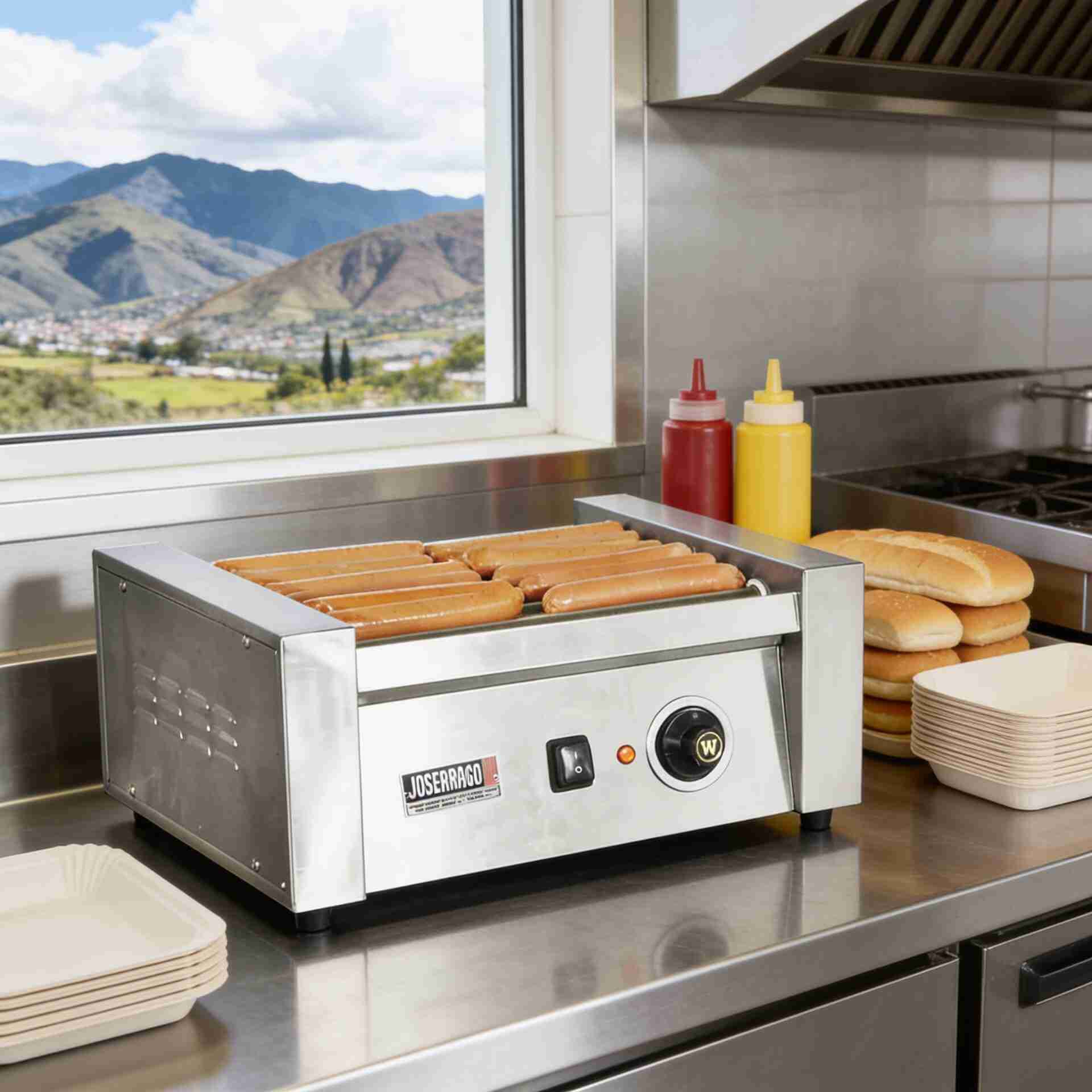 Asador de salchichas rotatorio Joserrago M-RG7 7 rodillos 12 salchichas - Imagen 8