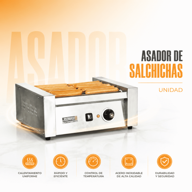 Asador de salchichas rotatorio Joserrago M-RG7 7 rodillos 12 salchichas