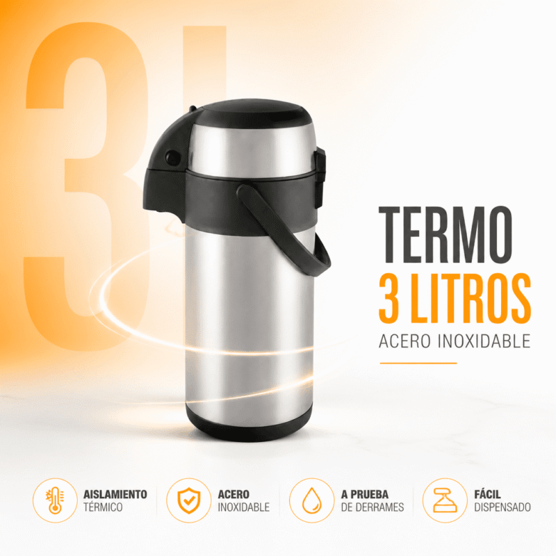 Joserrago Termo 3 Lt Acero Inoxidable M-10007 Industrial