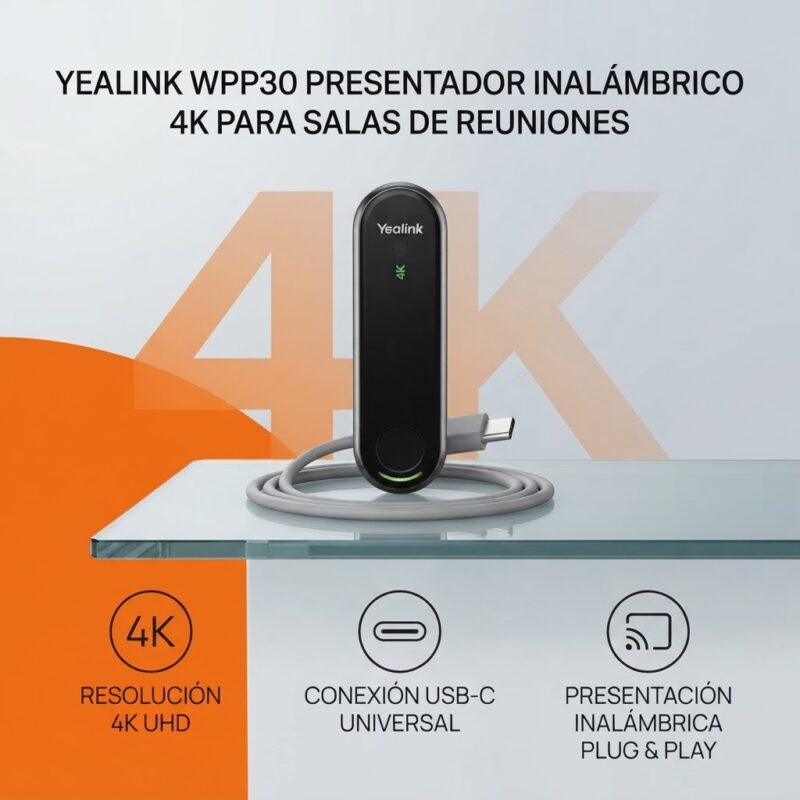 Yealink WPP30 Presentación Inalámbrica 4K para Reuniones