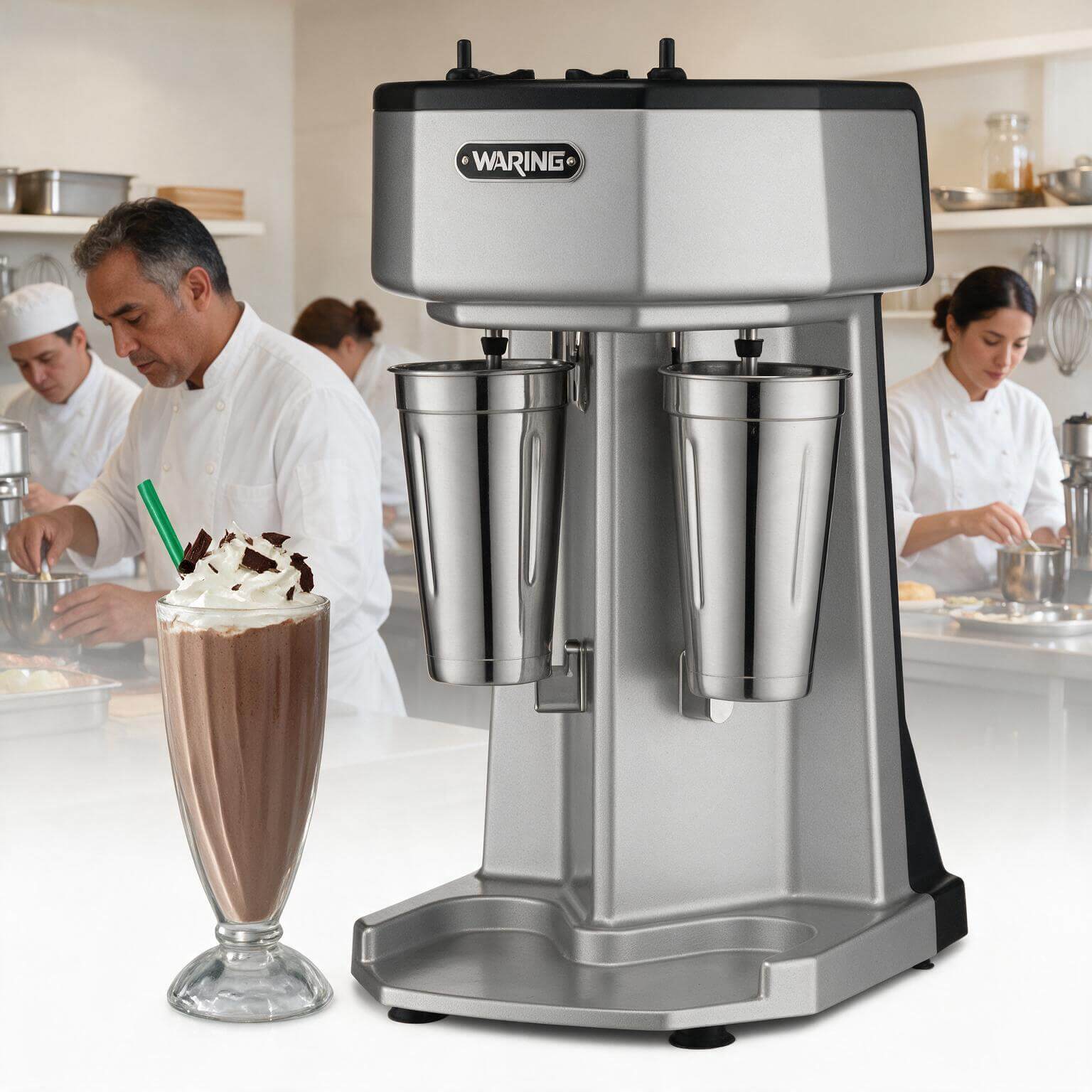 Malteadora doble Waring WDM240X 2 motores y 3 velocidades acero inox - Imagen 2