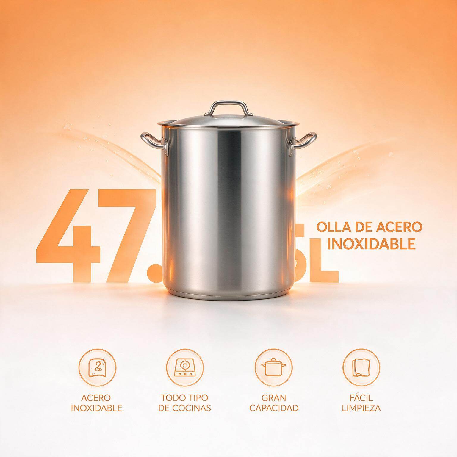Olla en acero inoxidable 47.5 litros Joserrago M-04040.21 No. 40