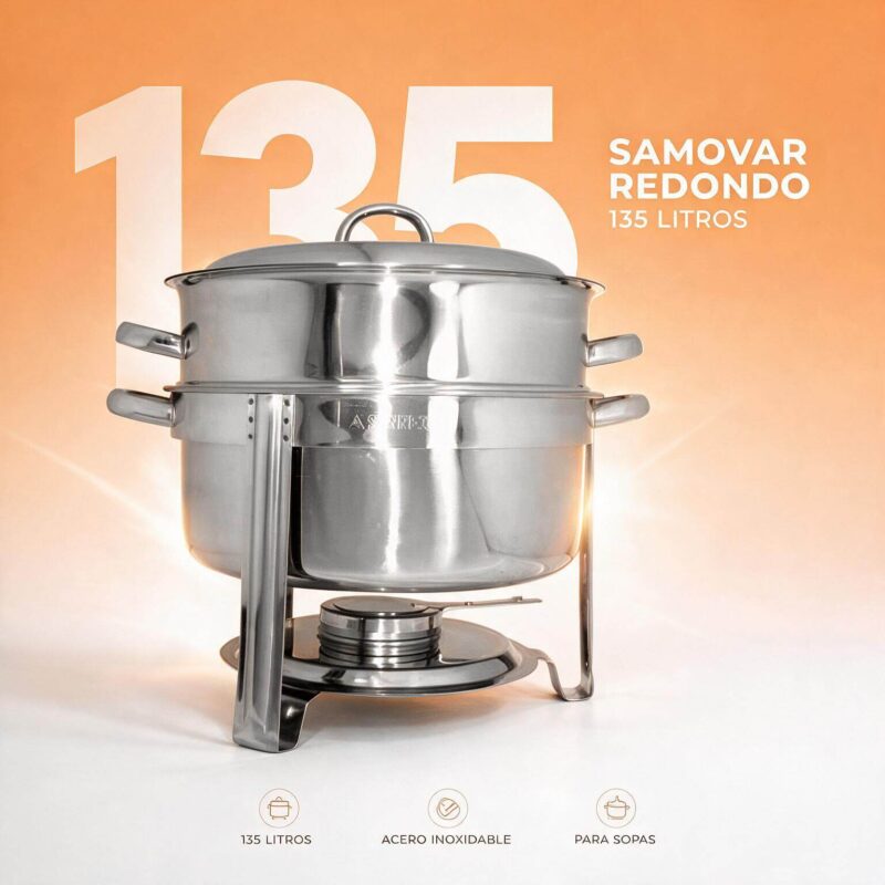 Samovar redondo 13.5 L Joserrago M-X13581 para sopas en acero 304
