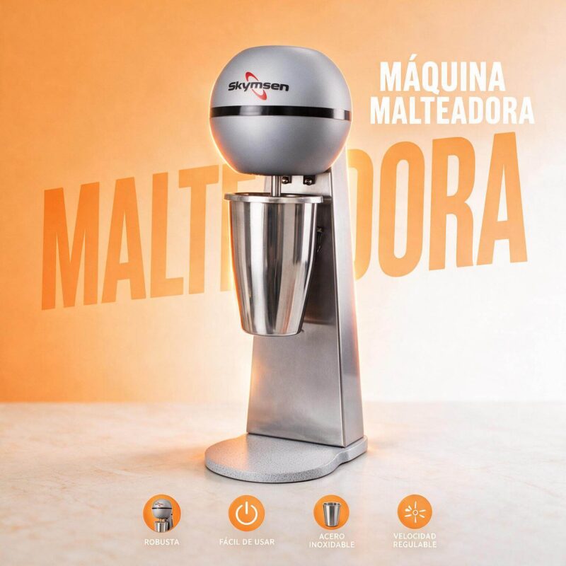 Malteadora sencilla 500 W M-BMS vaso en acero inoxidable de 3/4 litro