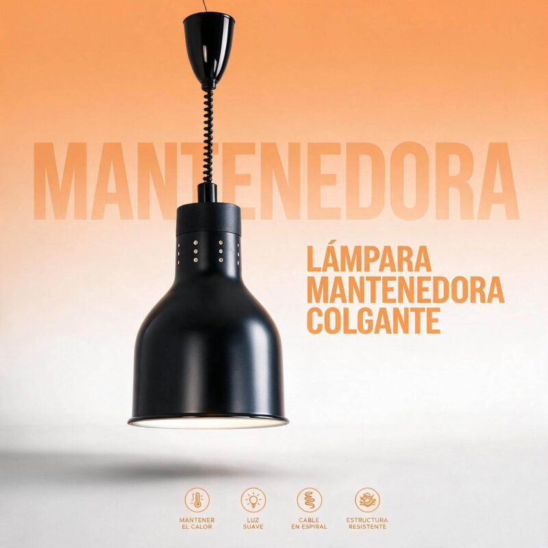 Lámpara mantenedora colgante negra Joserrago para línea de servicio