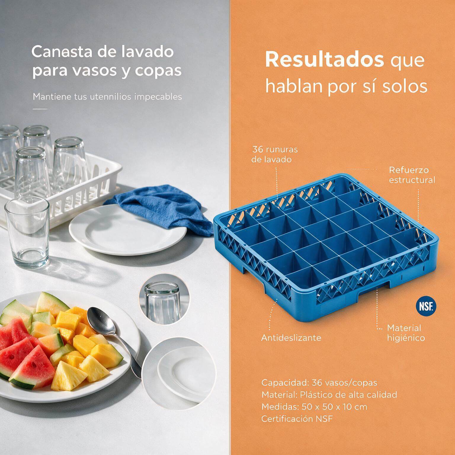 CANASTA LAVADO VASOS Y COPAS - Imagen 7
