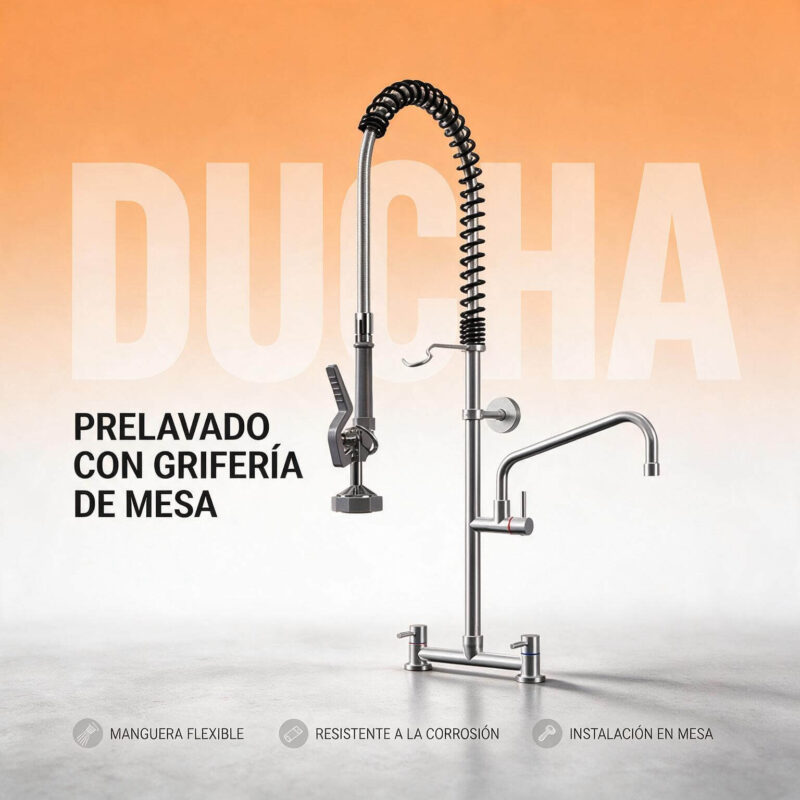 DUCHA DE PRELAVADO (MESA) CON GRIFERÍA A.I