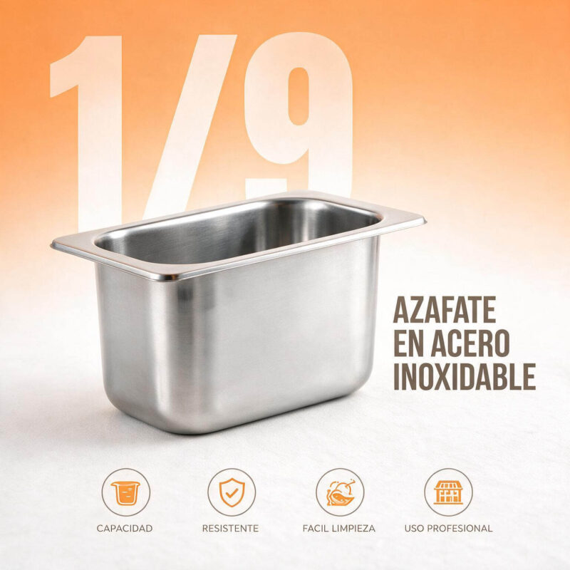 Azafate gastronorm 1/6 GN x 6 cm Joserrago M-C26065 acero 1 litro