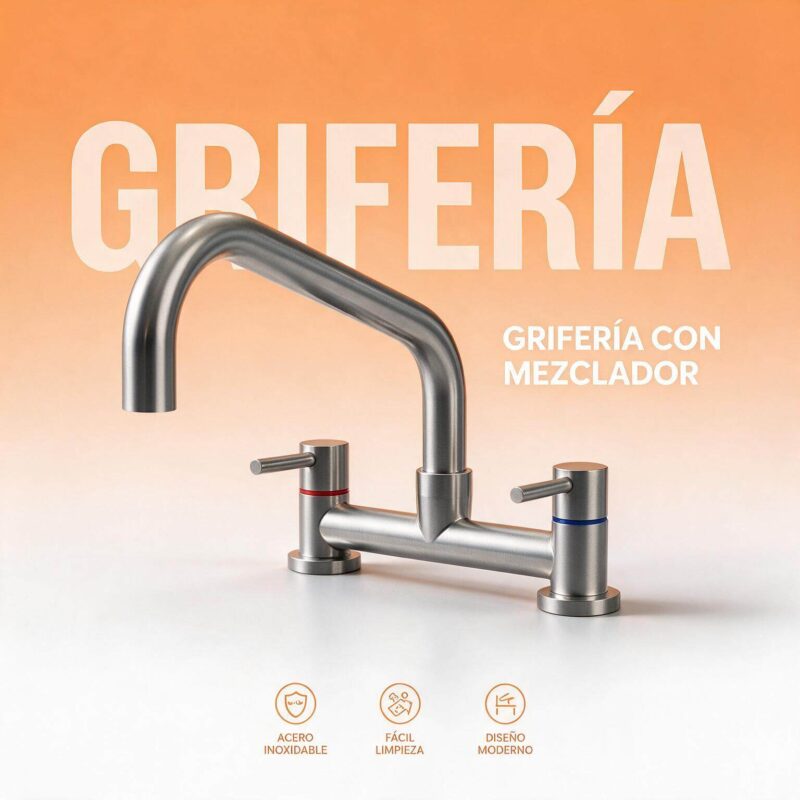 Grifería con mezclador Joserrago ECD110S en acero inoxidable 304