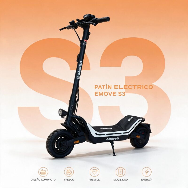 Patineta Eléctrica EMOVE S3 - 600W, hasta 25 km/h, Plegable
