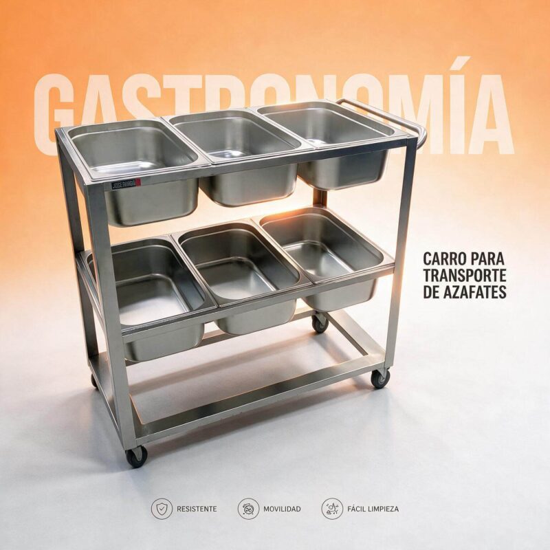 Carro para azafates GN 1/1 Joserrago M-1508 acero inoxidable 6 posiciones