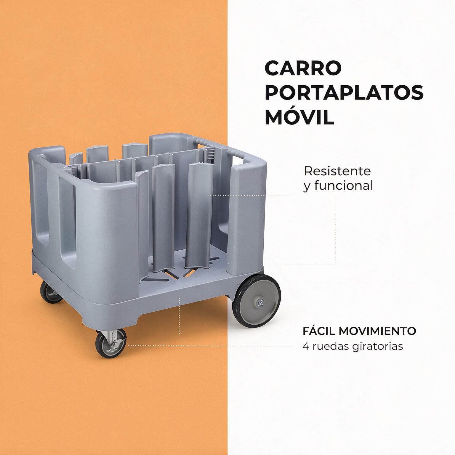 Carro portaplatos Joserrago M-JW-DC240 polietileno para 300 platos - Imagen 5