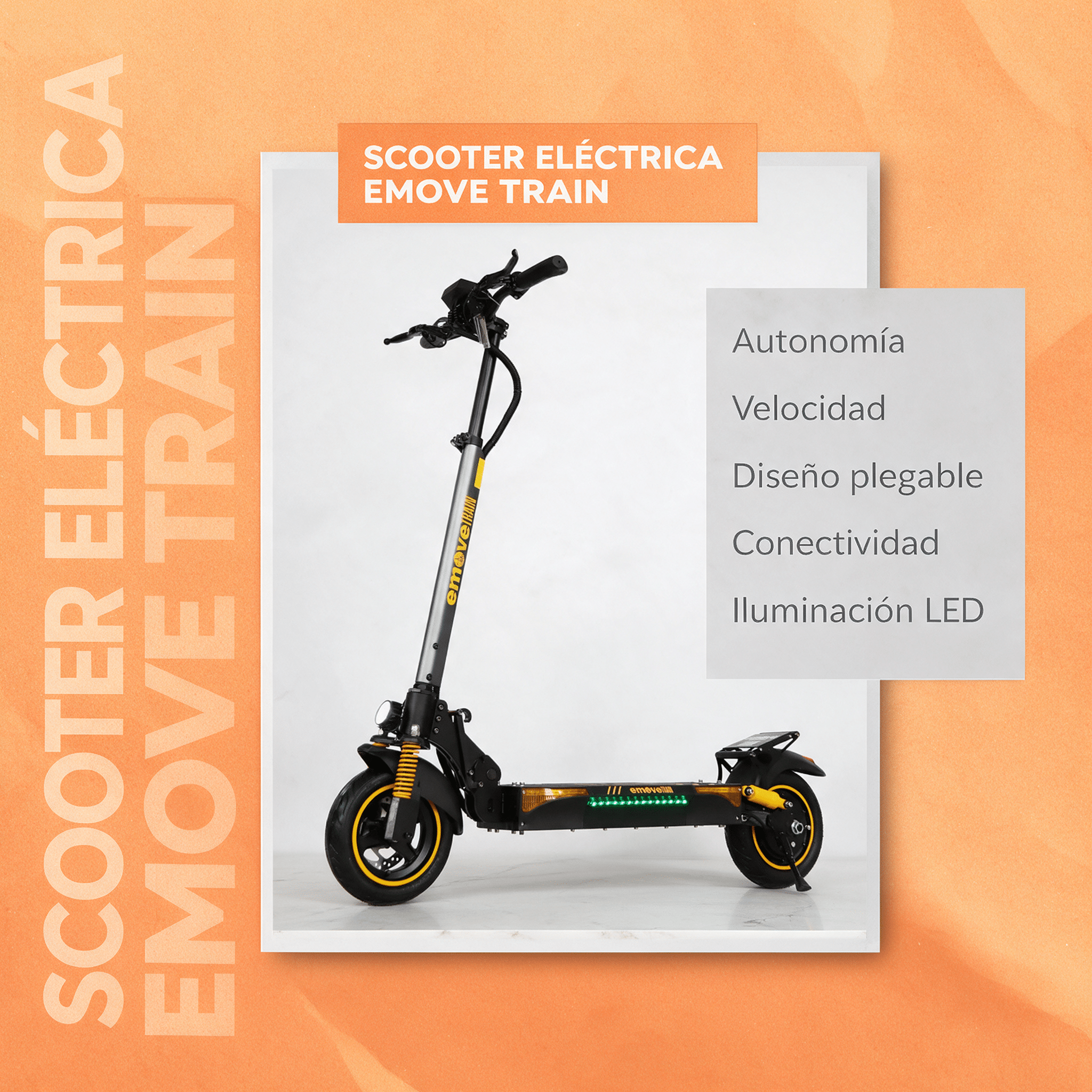 Patineta Eléctrica EMOVE Train - 1000W, hasta 50 km/h, Plegable - Imagen 4