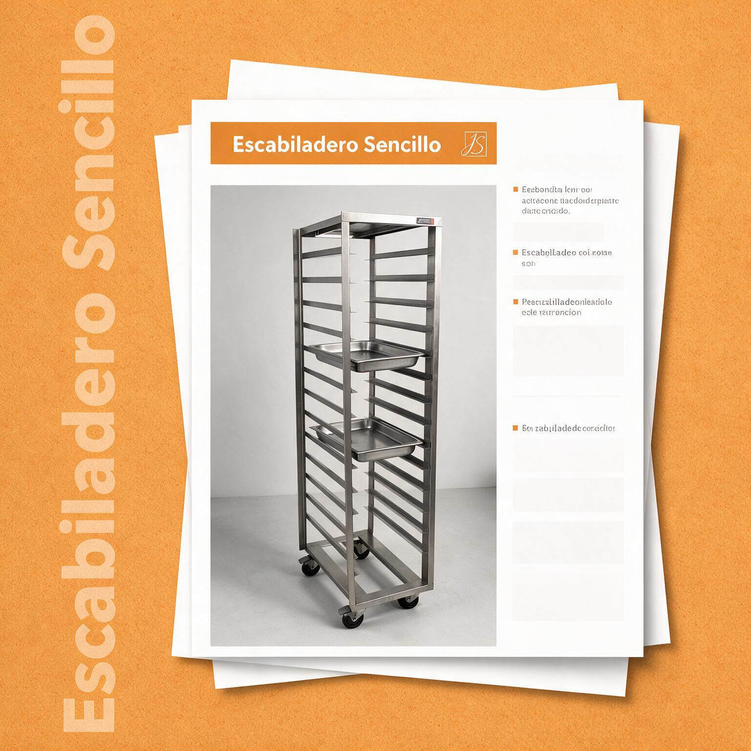 Escabiladero sencillo para azafates Joserrago M-1520 acero 15 posiciones - Imagen 6