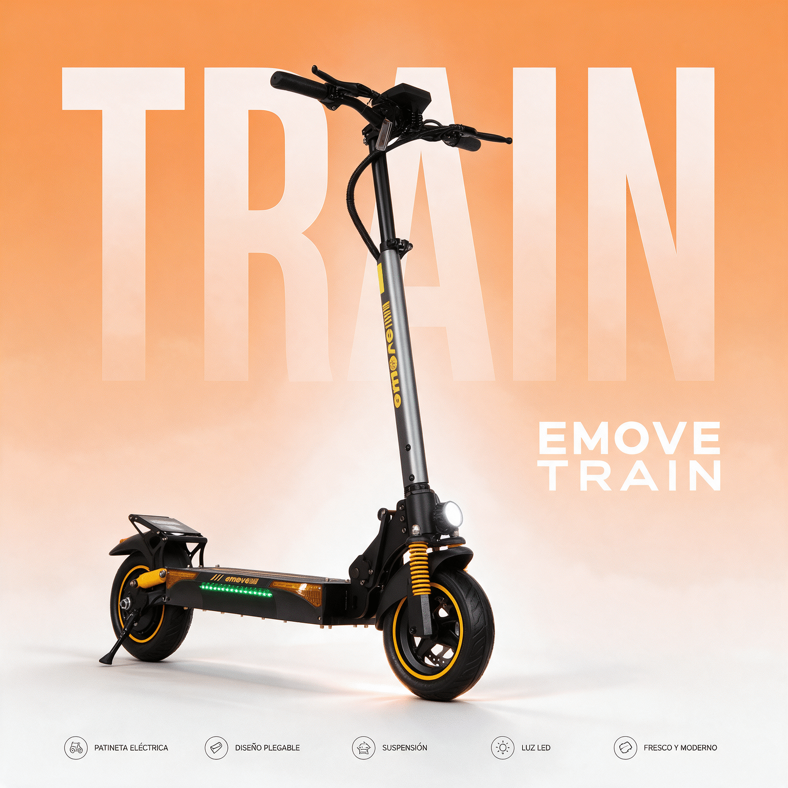 Patineta Eléctrica EMOVE Train - 1000W, hasta 50 km/h, Plegable