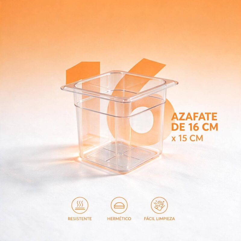 Azafate gastronorm 1/6 GN x 15 cm Joserrago JW-P166 en policarbonato