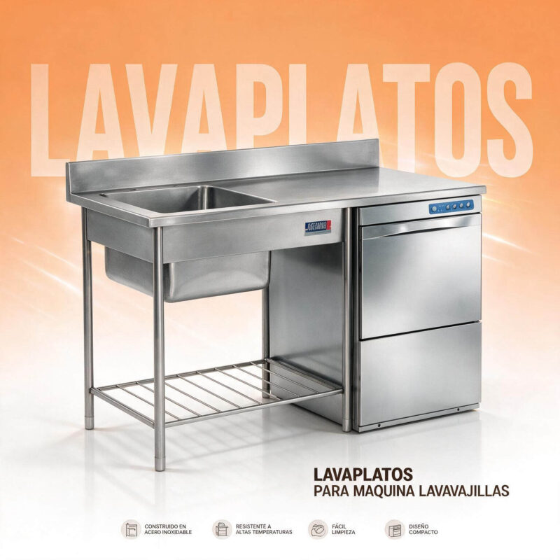 Lavaplatos para máquina lavavajillas 200 cm Joserrago 710 en acero