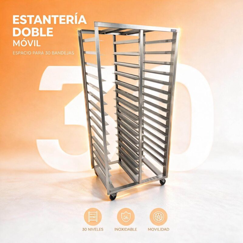 Escabiladero doble para azafates Joserrago M-1521 acero 30 posiciones