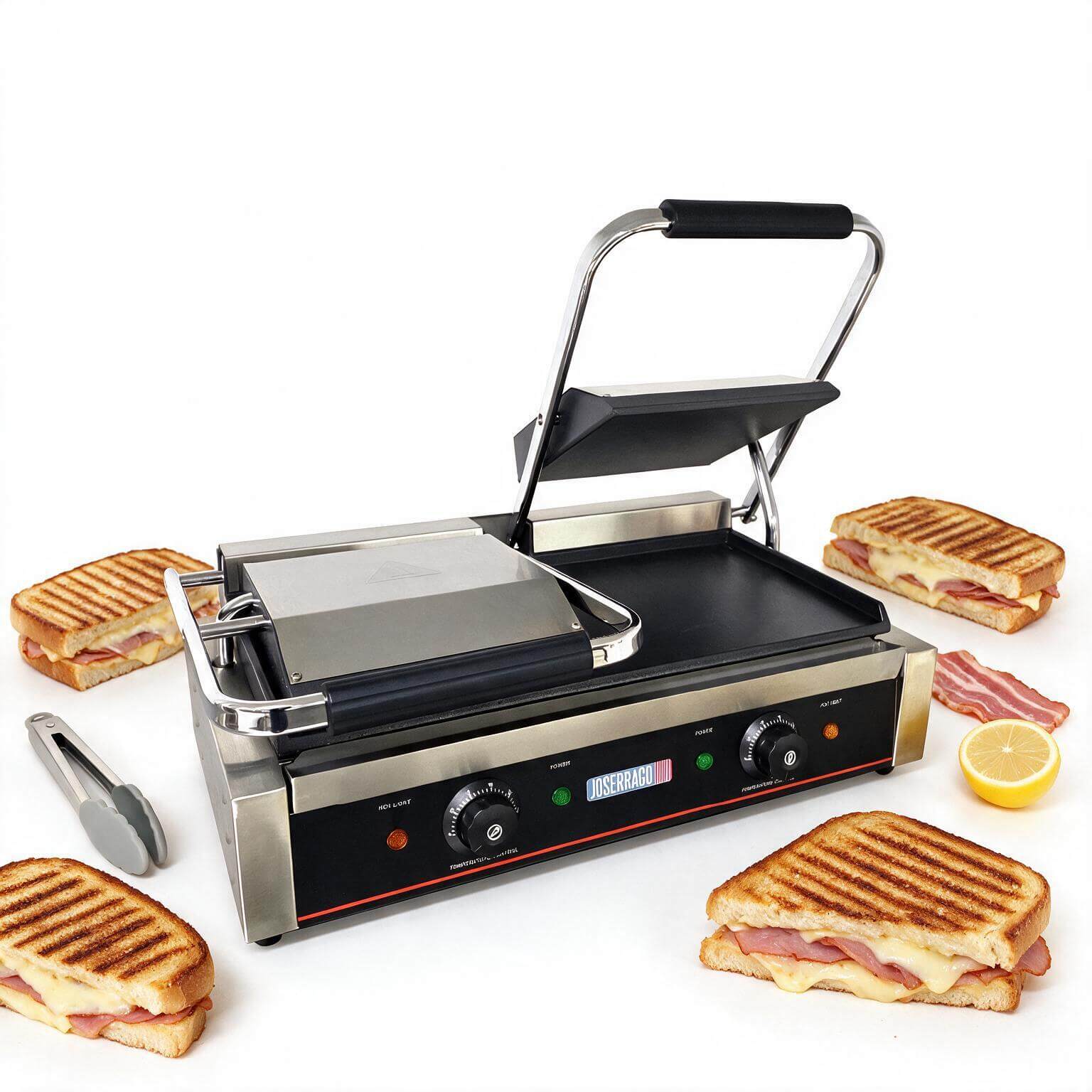 Sanduchera doble lisa Joserrago M-EGD20-A 3.000 W planchas hierro fundido - Imagen 3
