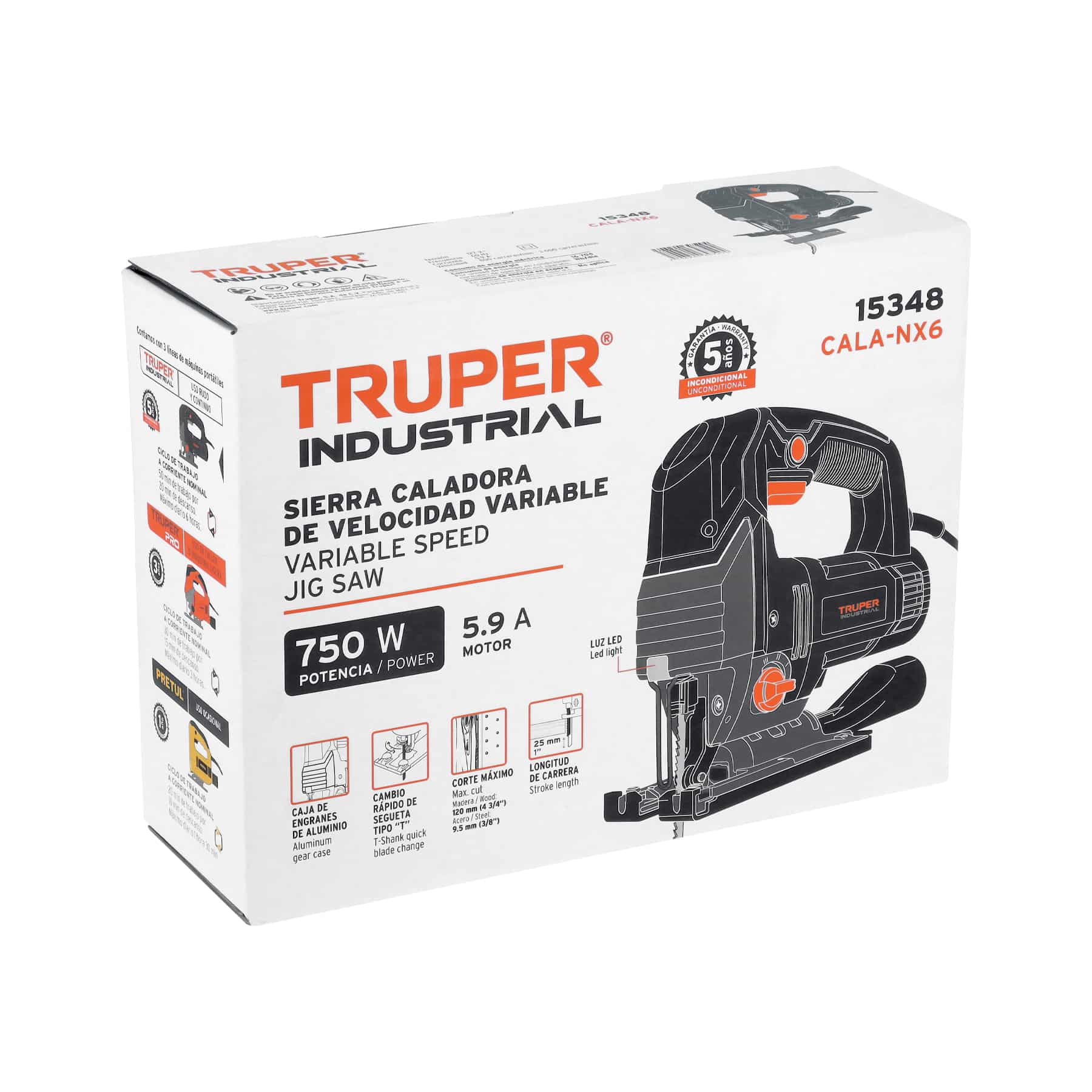 Truper CALA-NX6, Sierra caladora 750 W 5.9 A velocidad variable, industrial - Imagen 2
