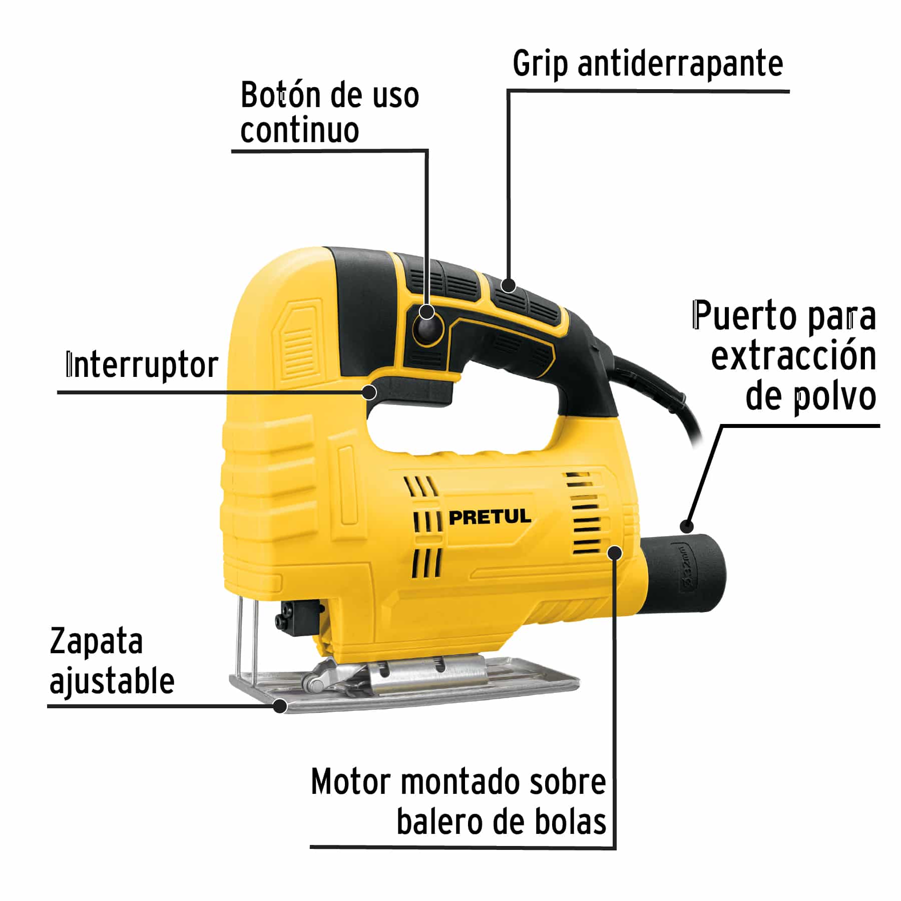 Pretul CALA-P4, Sierra caladora 400 W Zanco tipo "T" botón de uso continuo - Imagen 3
