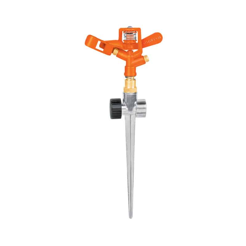 Truper DOS-11X, Aspersor metálico dos vías, estaca metálica de 11"