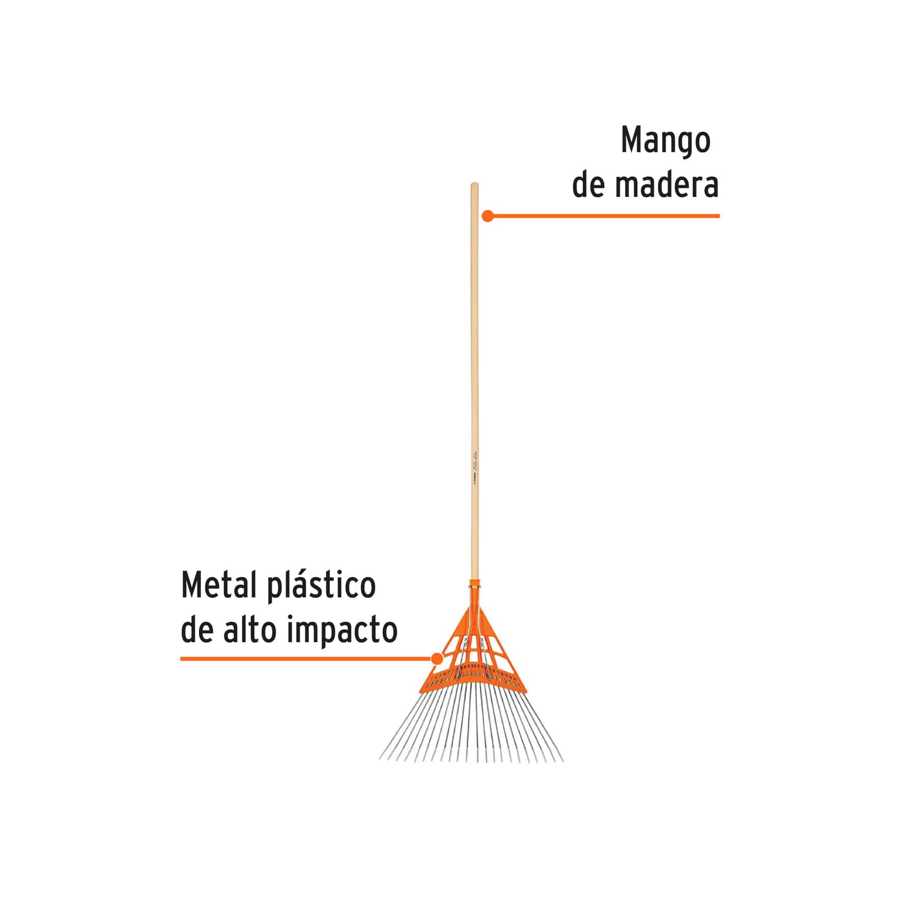 Truper EMP-22, Escoba metal / plástica recta alto impacto, 20" - Imagen 3