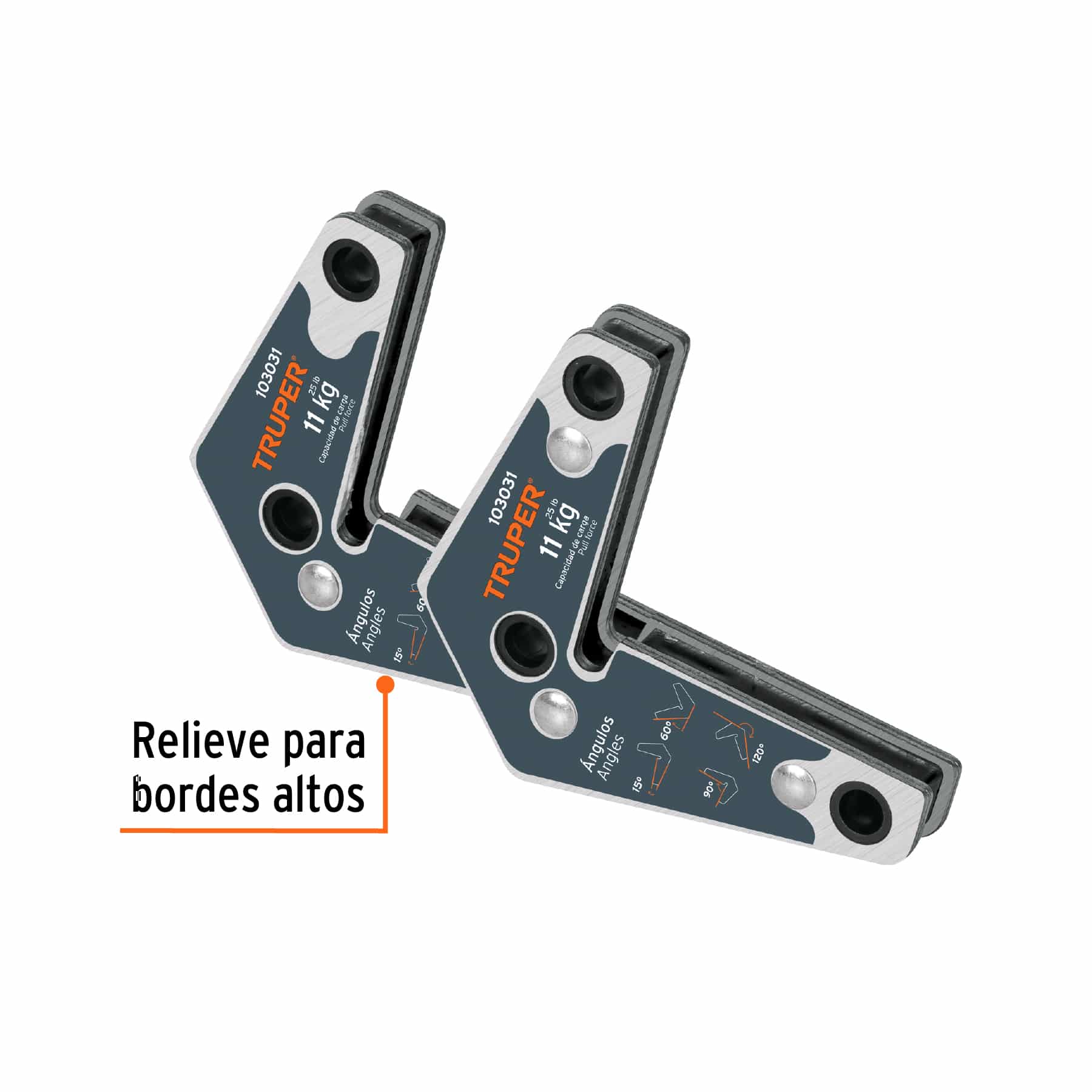Truper ESM-32, 2 Escuadras magnéticas esquineras 3" capacidad de carga 11 kg - Imagen 3
