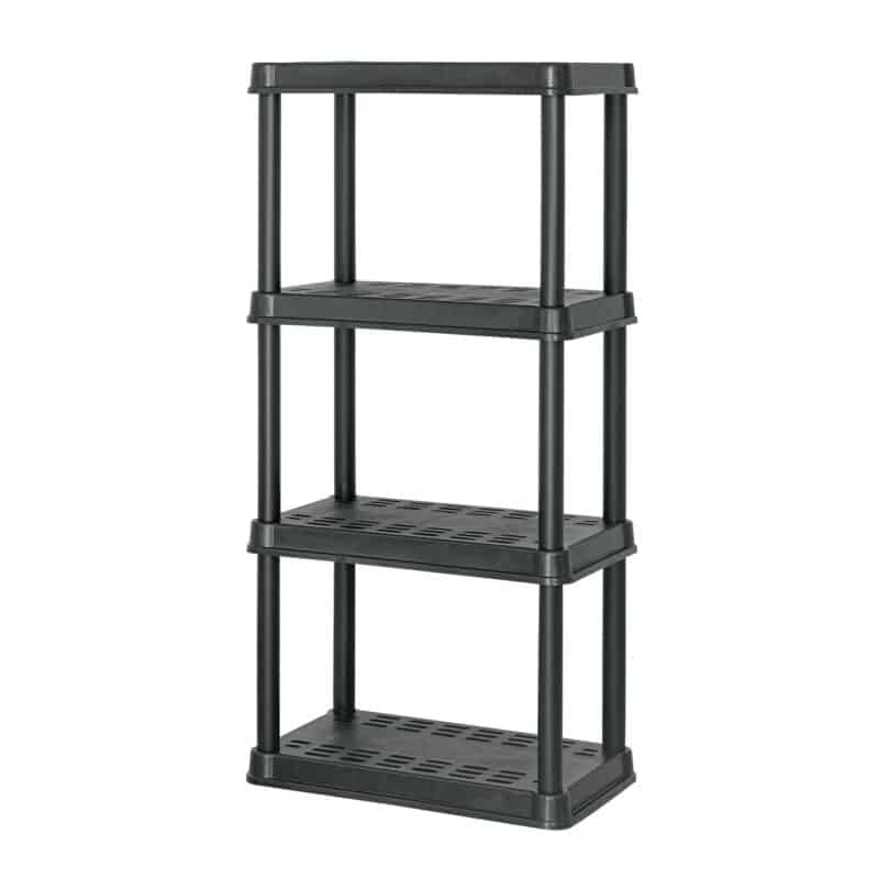 Pretul Estante plástico 4 repisas Cap. 45 kg 125 x 38 x 61