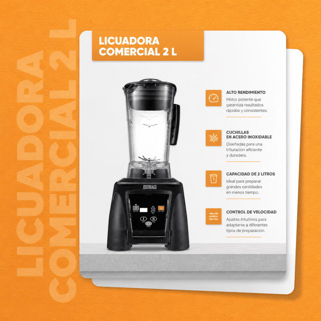 Licuadora comercial 2 L Joserrago M-CB020 con temporizador digital - Imagen 5