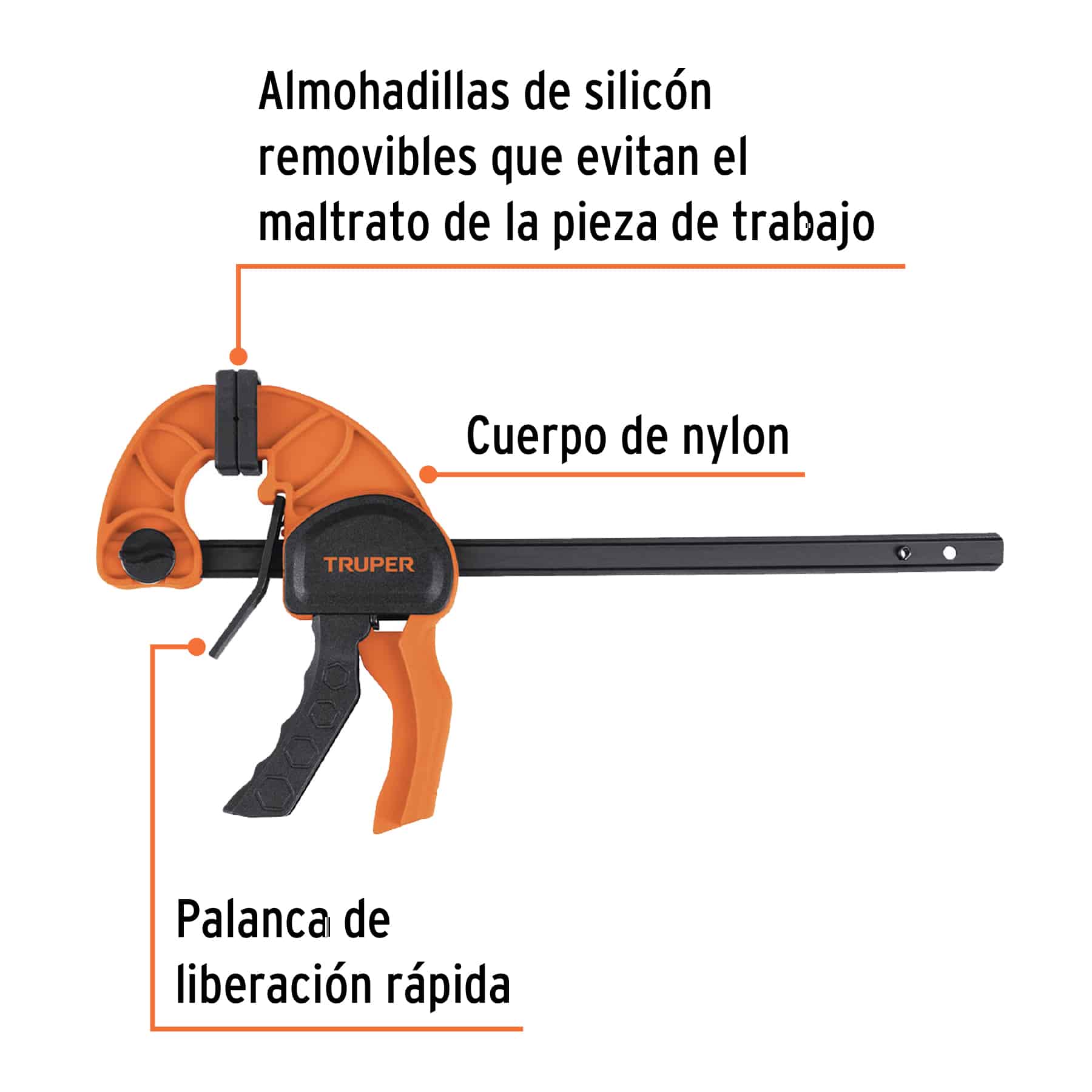 Prensa De Ajuste Rapido Apertura (30 Cm) Truper Par-112 - Imagen 3
