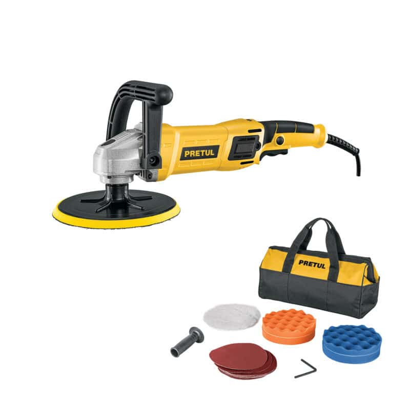 Pretul PULA-7P, Pulidora velocidad variable 7" 1200W velocidad variable con 6 niveles con accesorios