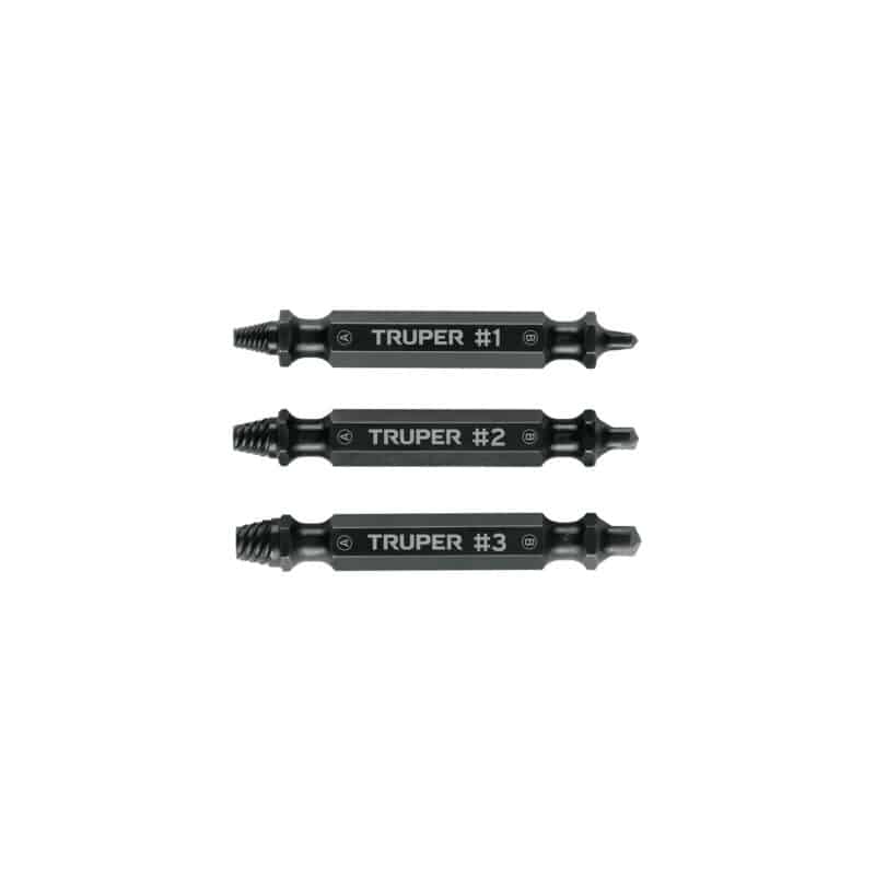 Truper PUNE-3, Blíster con 3 puntas extractoras de tornillos