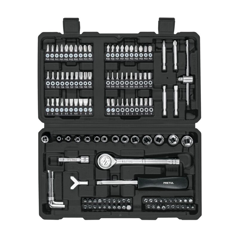 Pretul SET-130, Juego de 130 herramientas 1/4" para mecánico