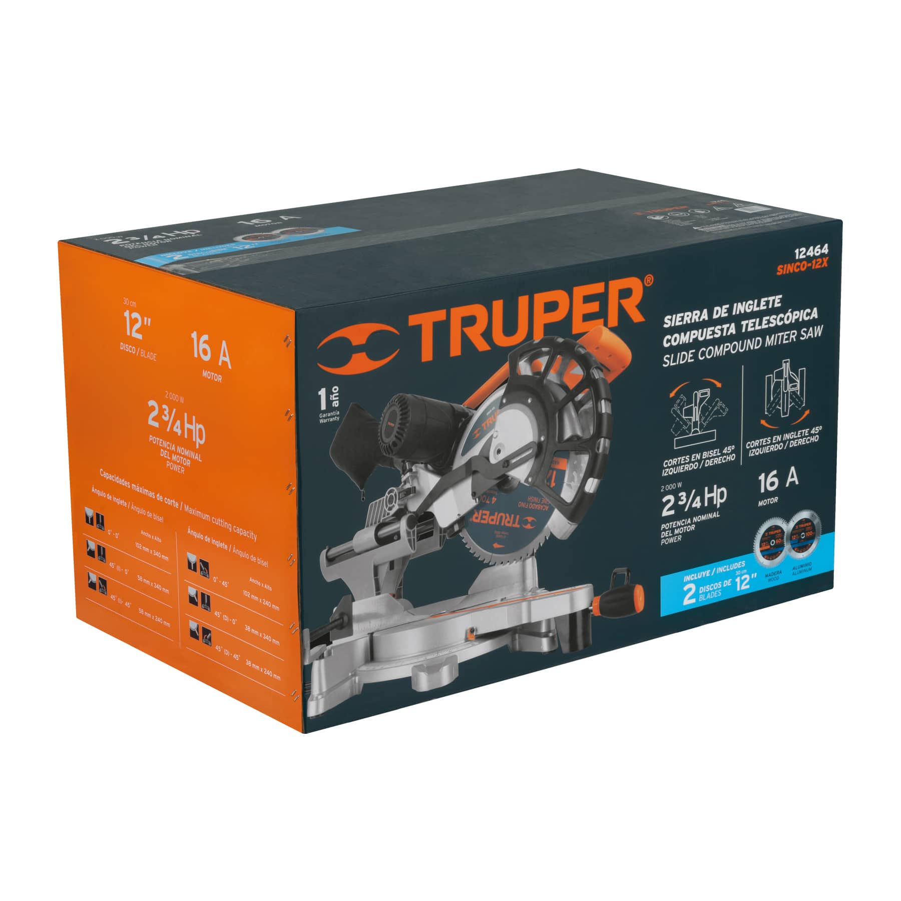 Sierra De Inglete 12" Telescopica 2 3/4 Hp Truper - Imagen 2