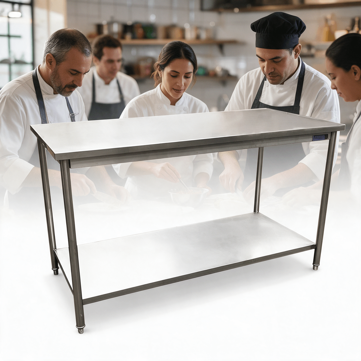 Mesa de trabajo 150 cm sin salpicadero Joserrago M-700L acero inoxidable - Imagen 6