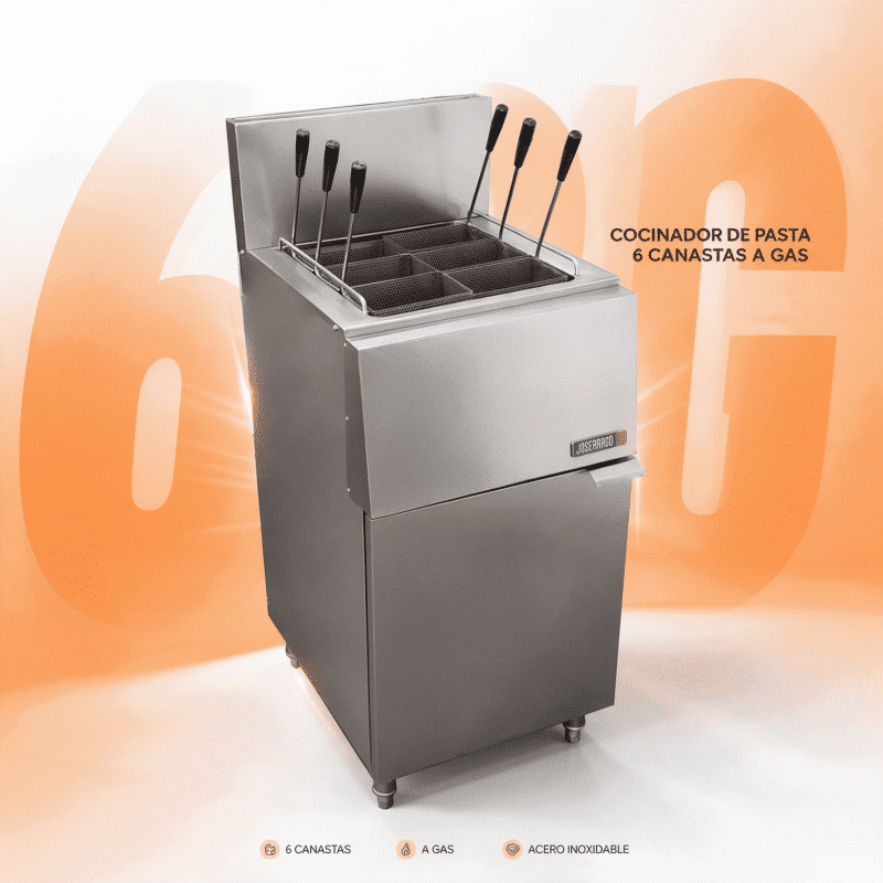 Cocinador de Pasta Industrial Joserrago M-25P 6 Canastas