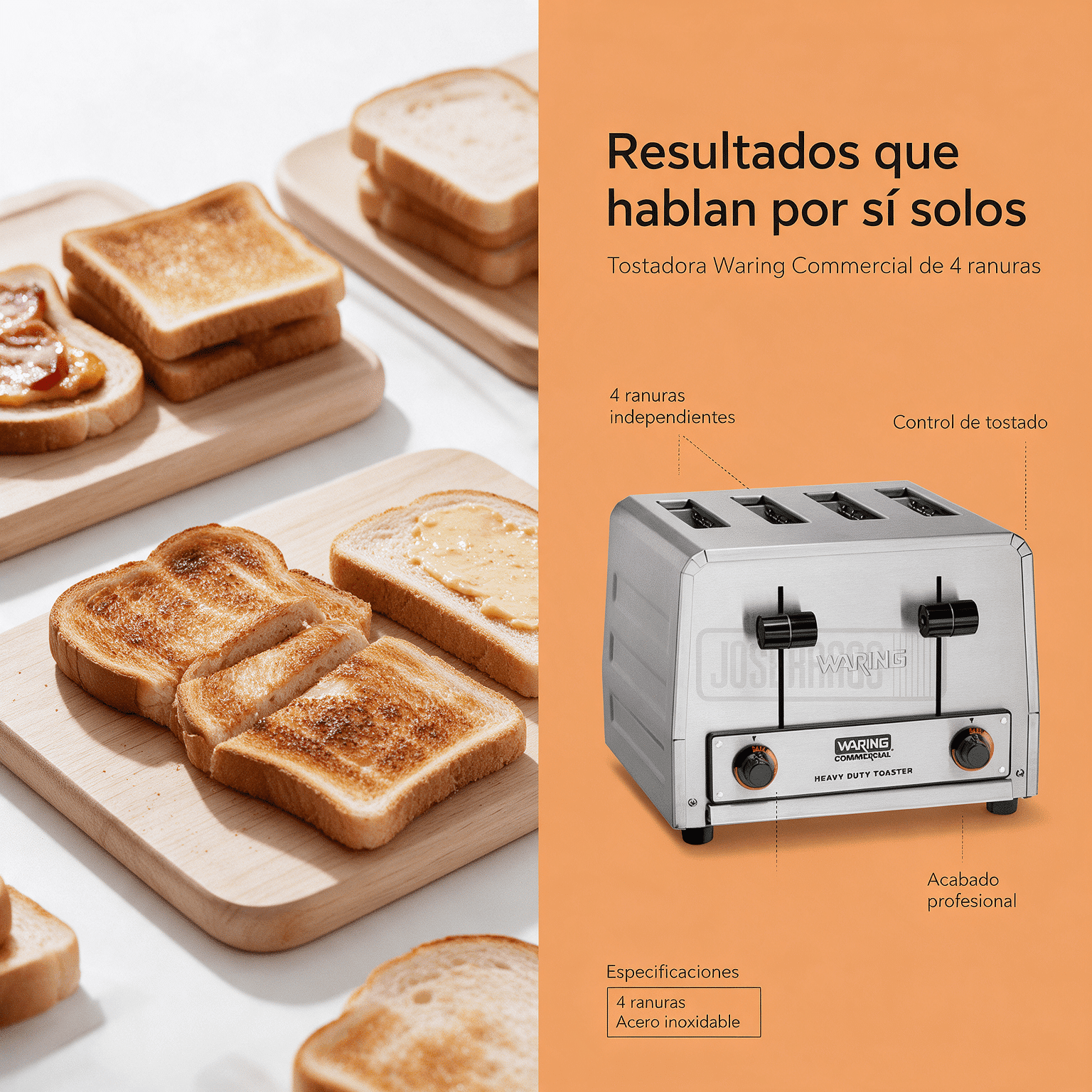 Tostadora de pan industrial Waring M-WCT 800 RC acero inoxidable - Imagen 4