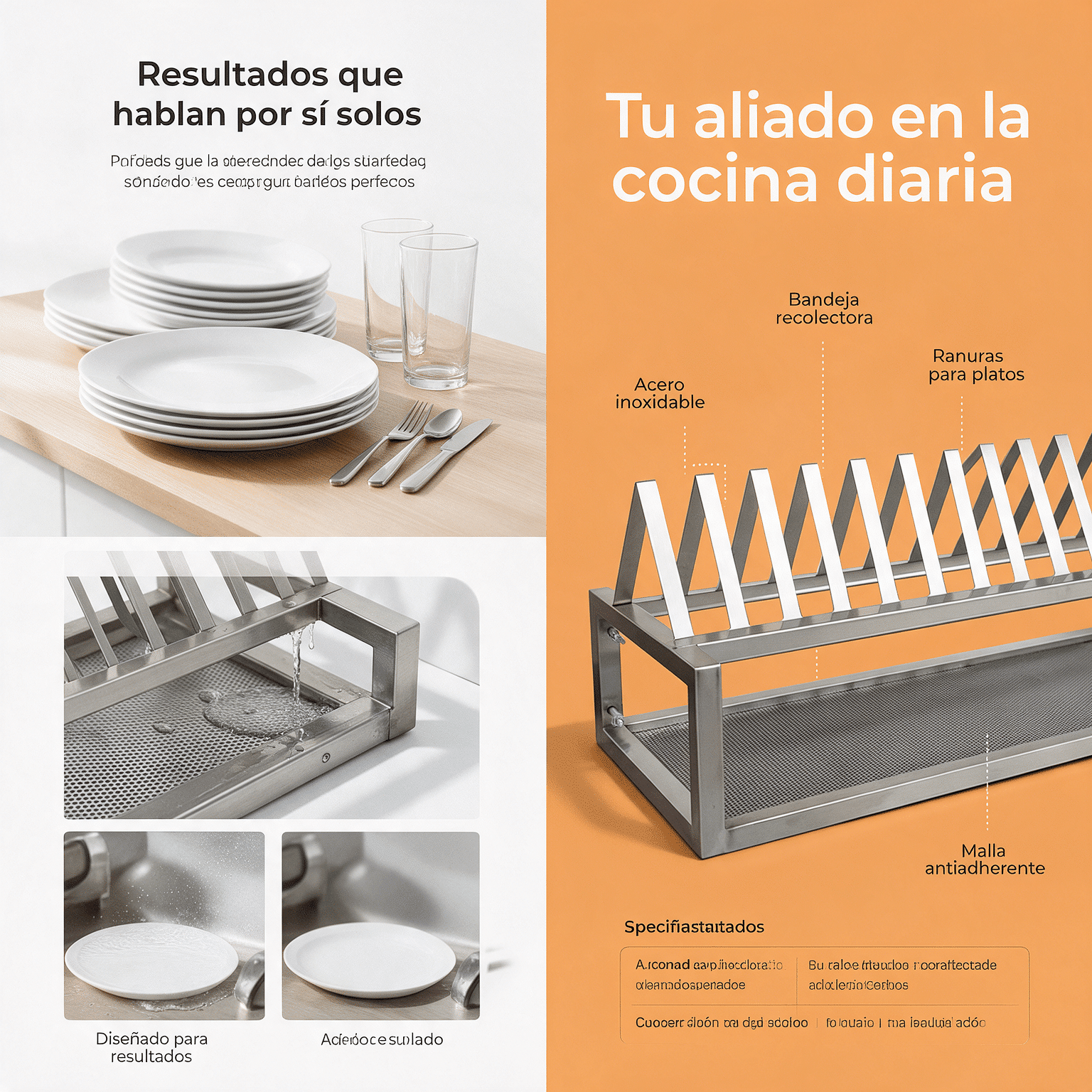 Escurridor de platos 100 cm en acero inoxidable Joserrago M-1860 - Imagen 2