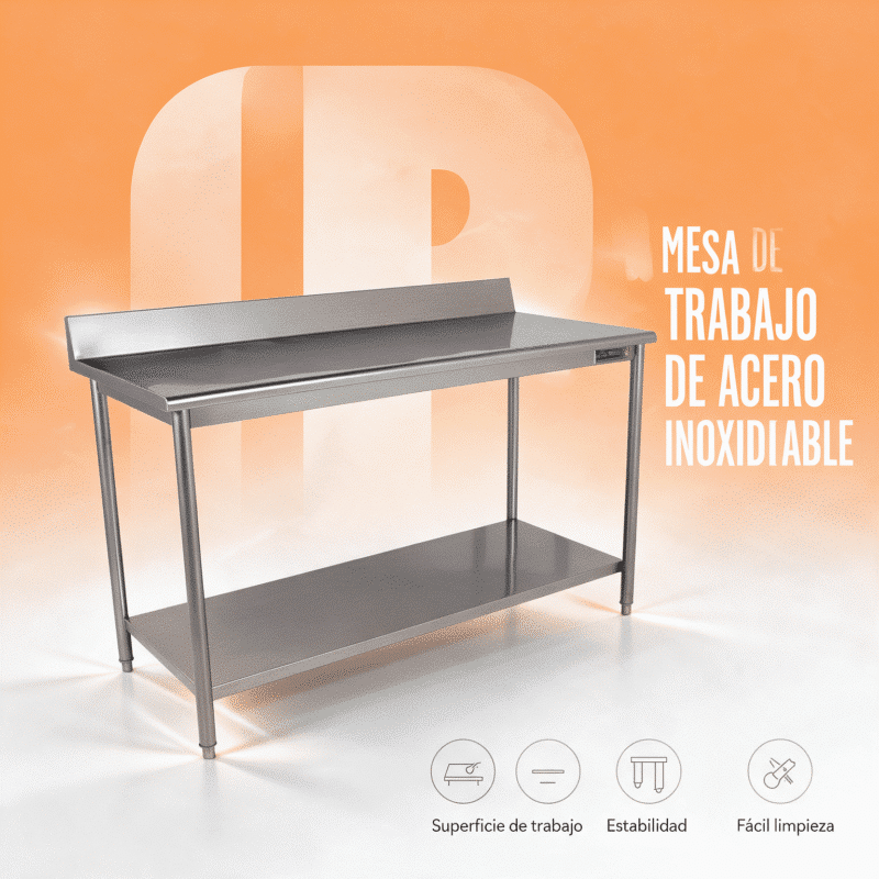 Mesa de trabajo pequeña 100 x 60 cm Joserrago M-700XS acero 304