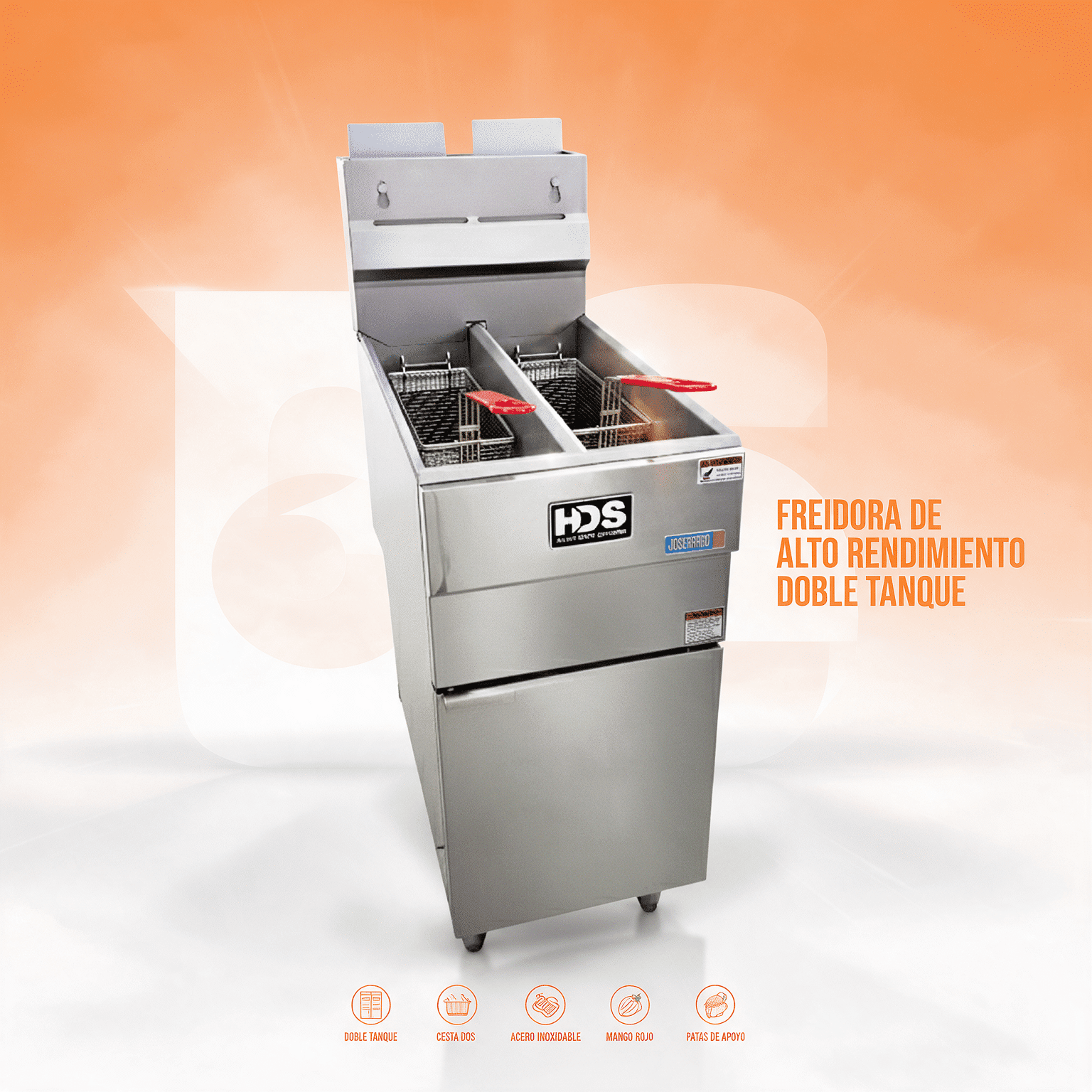 Freidora de alto rendimiento doble tanque M-HDSFGH-S120