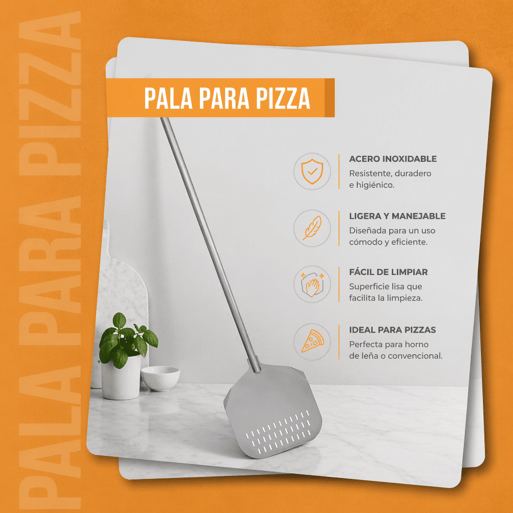 Pala para Pizza Acero Inox M-2904 Industrial - Imagen 3