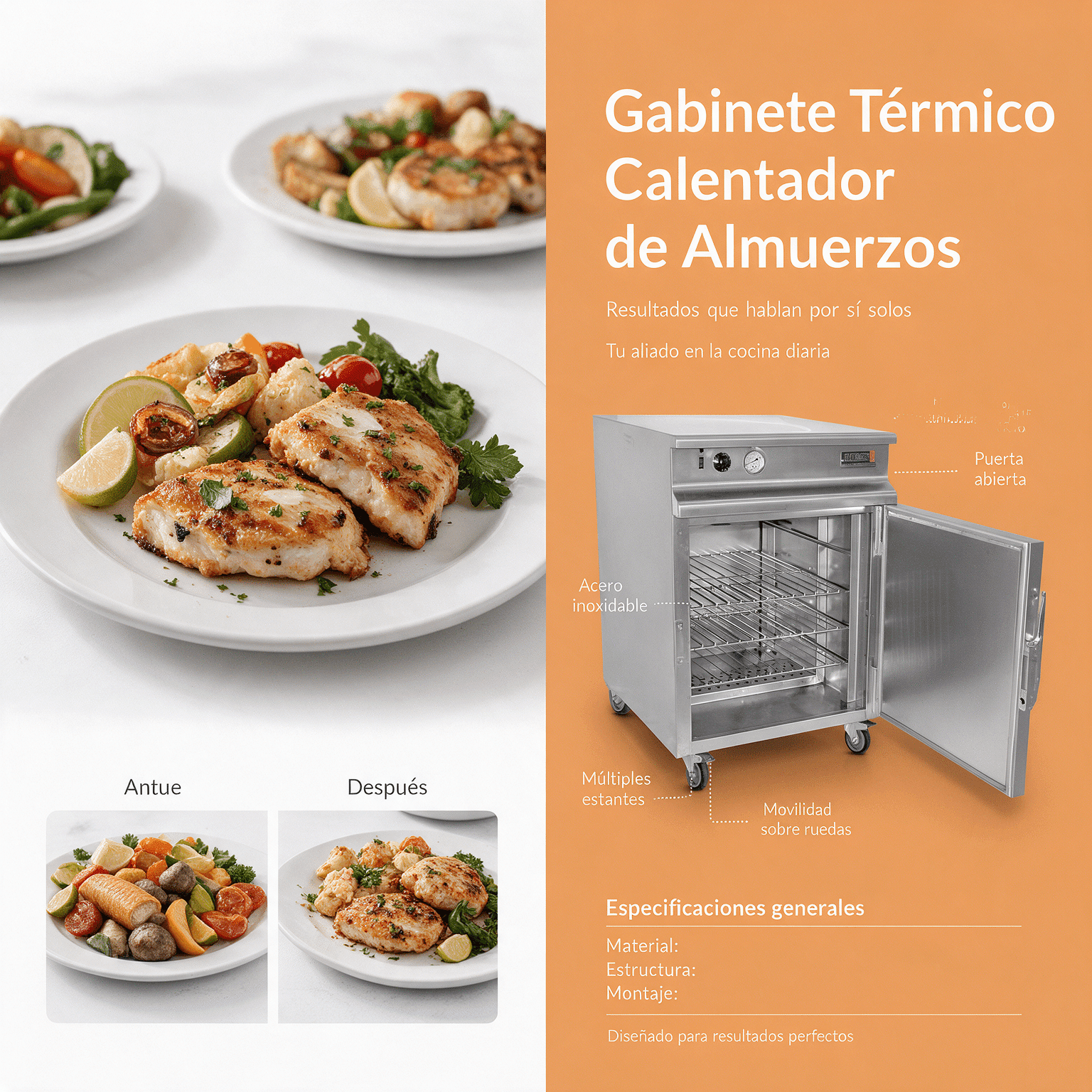 Gabinete térmico / Calentador de almuerzos M-1593 - Imagen 3